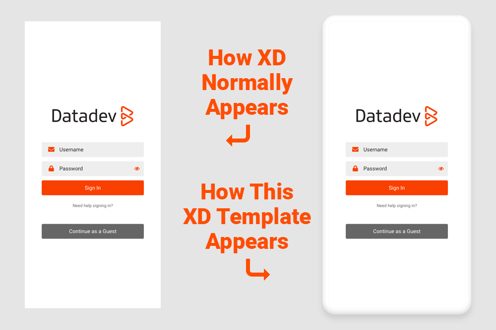 Image of two smartphone Adobe XD mockups