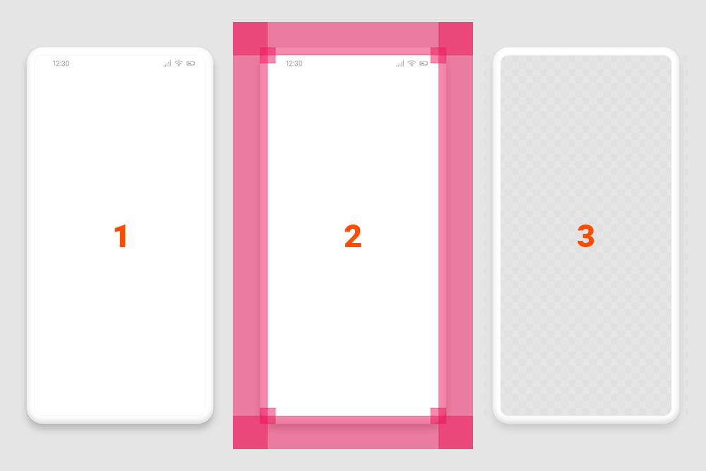 Presentation of 3 Photoshop Phone Mockup Layer Groups